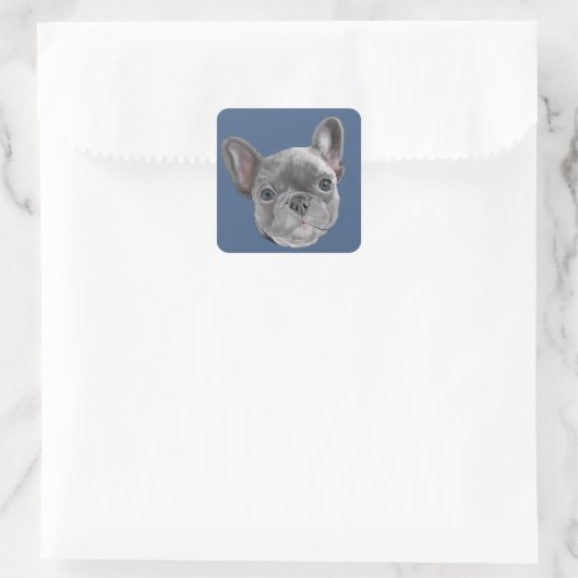 Franse bulldog Puppy Vierkante Sticker (Tas)