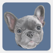 Franse bulldog Puppy Vierkante Sticker (Voorkant)