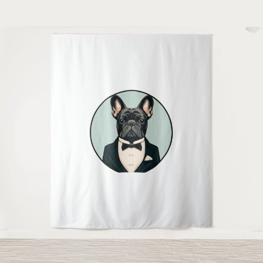 Franse bulldog Puppy Wandkleed (Voorkant)