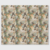 Franse Bulldog Puppy Wonderland Kerstmis Cadeaupapier (Vlak)