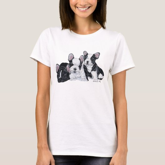 Franse Bulldog Pups T-shirt (Voorkant)