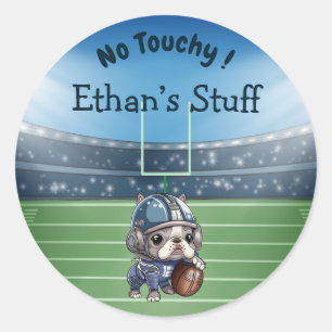 Franse bulldog quarterback Student Behoren Ronde Sticker