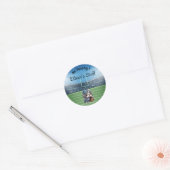 Franse bulldog quarterback Student Behoren Ronde Sticker (Envelop)