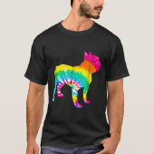 Franse Bulldog Rainbow Trippy Hippie Tie Dye T-shirt (Voorkant)