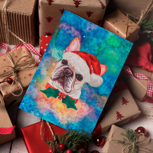 Franse Bulldog Ras Hond Kerstmis Feestdagenkaart