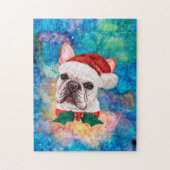 Franse Bulldog Ras Hond Kerstmis Legpuzzel (Verticaal)