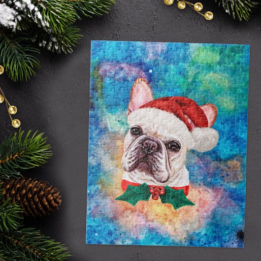 Franse Bulldog Ras Hond Kerstmis Legpuzzel