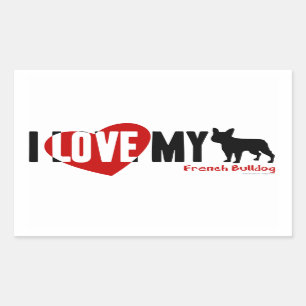 Franse Bulldog Rechthoekige Sticker