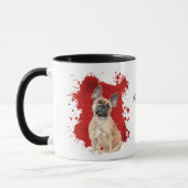 Franse Bulldog Red Abstracte achtergrond Mok (Links)