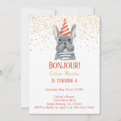 Franse Bulldog Red Fourth Birthday Invitation Kaart (Voorkant)