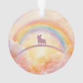 Franse Bulldog Regenboogbrug Ornament (achterkant)
