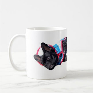 Franse Bulldog relaxing, Paris Logo, Caffine pl... Koffiemok