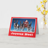 Franse Bulldog rendier gevouwen Wenskaart Kaart (Gele Bloem)