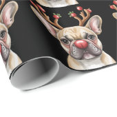 Franse Bulldog Rendier Hond Liefhebber Kerstmis Cadeaupapier (Rol Hoek)