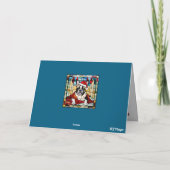 Franse Bulldog Rendier Vouw Kerstkaart Kaart (Achterkant)