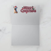 Franse Bulldog Rendier Vouw Kerstkaart Kaart (Binnen)
