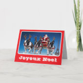 Franse Bulldog Rendier Vouw Kerstkaart Kaart (Voorkant)