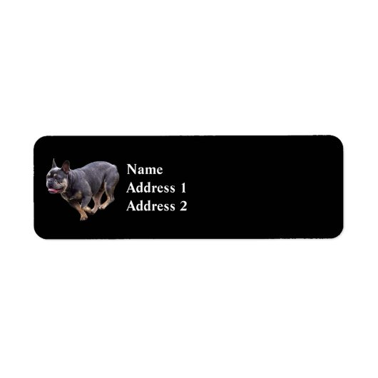 Franse Bulldog Rennend Etiket (Voorkant)