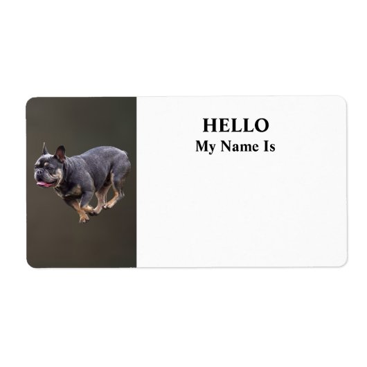 Franse Bulldog Rennend Etiket (Voorkant)