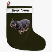 Franse Bulldog Rennend Grote Kerstsok (Voorkant)