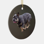 Franse Bulldog Rennend Keramisch Ornament (Rechts)