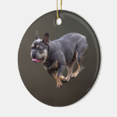 Franse Bulldog Rennend Keramisch Ornament (Links)