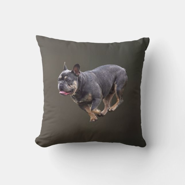 Franse Bulldog Rennend Kussen (Voorkant)