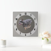 Franse Bulldog Rennend Vierkante Klok (Huis)