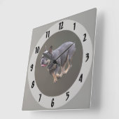 Franse Bulldog Rennend Vierkante Klok (Hoek)