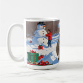 Franse Bulldog rent in de sneeuw met kerst Pet Koffiemok (Links)