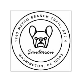Franse Bulldog retour adres stempel zelf-inkt