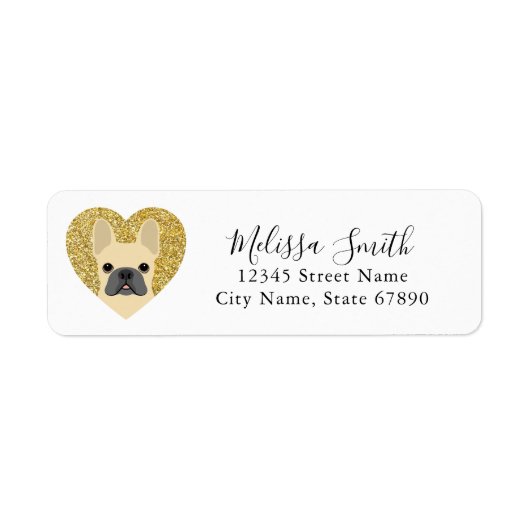 Franse Bulldog Retouradreslabels Etiket (Voorkant)