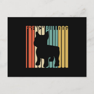 Franse Bulldog Retro 1970s Hond Silhouet Frenchie Feestdagenkaart