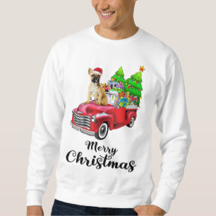 Franse bulldog rijden rode vrachtwagen Kerstmis py Trui