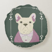 Franse Bulldog Rond Kussen (Achterkant)