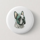 Franse bulldog ronde button 5,7 cm (Voorkant)