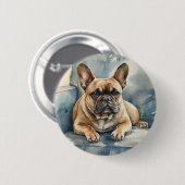 Franse Bulldog Ronde Button 5,7 Cm (Voorkant /achterkant)