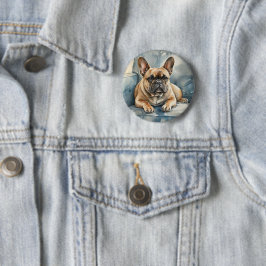 Franse Bulldog Ronde Button 5,7 Cm