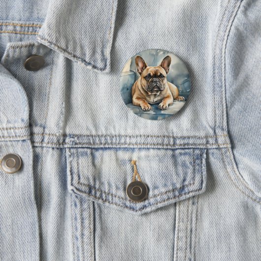 Franse Bulldog Ronde Button 5,7 Cm (In situ)