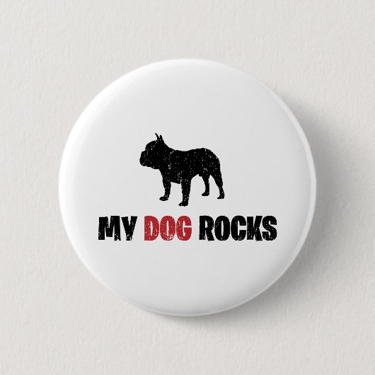 Franse Bulldog Ronde Button 5,7 Cm (Voorkant)