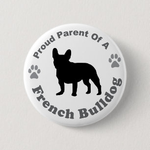 Franse Bulldog Ronde Button 5,7 Cm