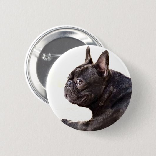 Franse Bulldog Ronde Button 5,7 Cm (Voorkant /achterkant)