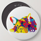 Franse Bulldog Ronde Button 6,0 Cm (Voorkant /achterkant)