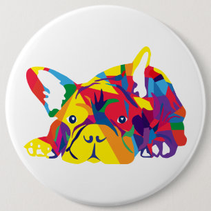 Franse Bulldog Ronde Button 6,0 Cm