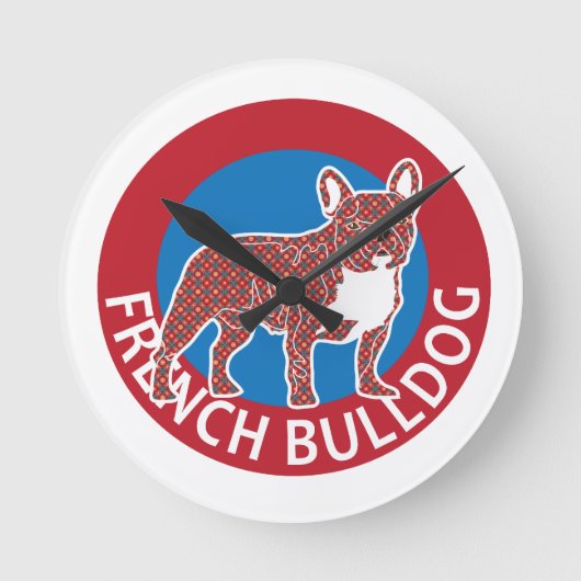 Franse bulldog ronde klok (Voorkant)