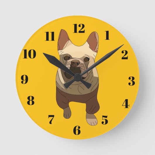 Franse Bulldog Ronde Klok (Voorkant)