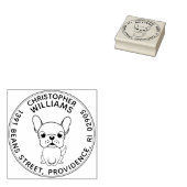 Franse Bulldog Ronde Retouradres Stempel (Gestempeld)