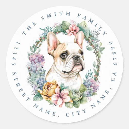 Franse Bulldog ronde Stickers (Voorkant)