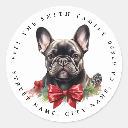 Franse Bulldog ronde Stickers (Voorkant)