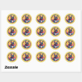 Franse Bulldog ronde Stickers (Vel)